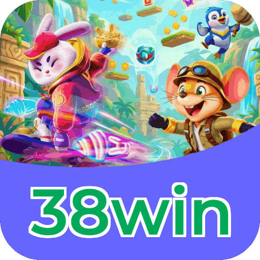 Interface do aplicativo 38win mostrando jogos disponíveis no iOS e Android